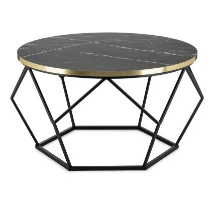 Koffie Tafel DIAMOND 40x70 cm zwart/goud