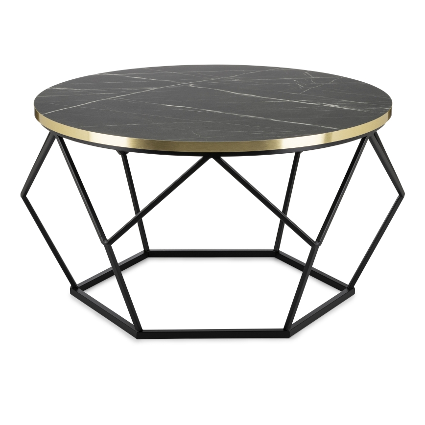 Koffie Tafel DIAMOND 40x70 cm zwart/goud