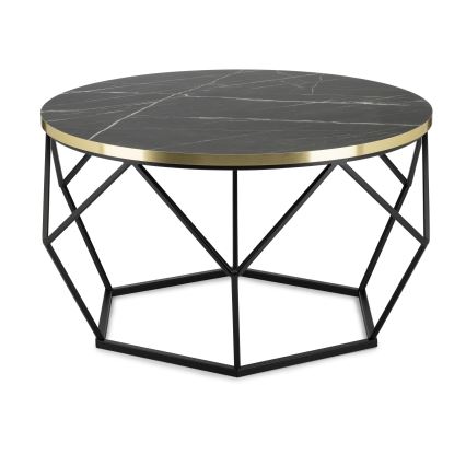 Koffie Tafel DIAMOND 40x70 cm zwart/goud