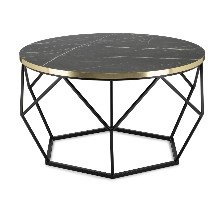 Koffie Tafel DIAMOND 40x70 cm zwart/goud