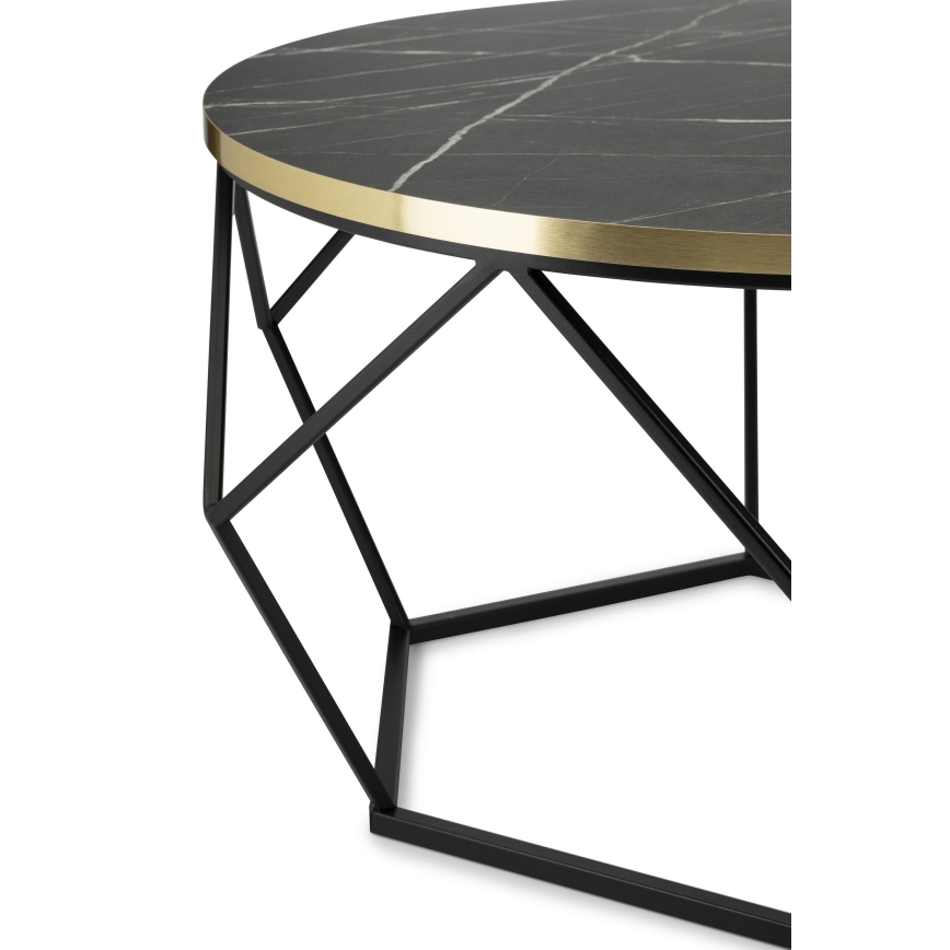 Koffie Tafel DIAMOND 40x70 cm zwart/goud