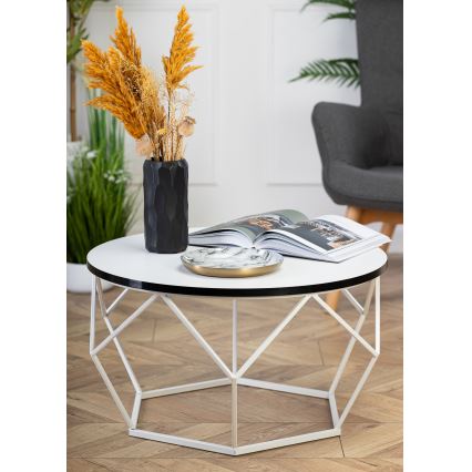 Koffie Tafel DIAMOND 40x70 cm zwart/wit
