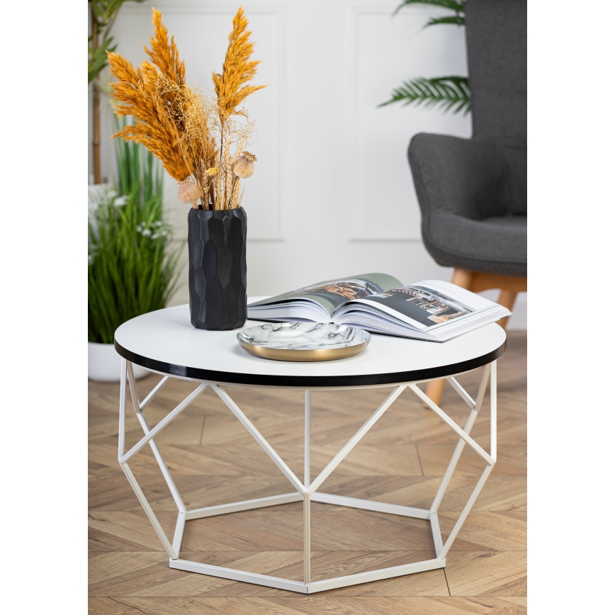 Koffie Tafel DIAMOND 40x70 cm zwart/wit