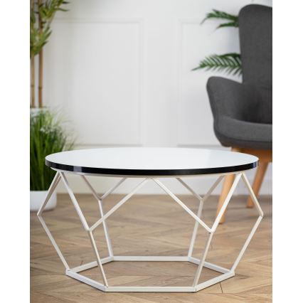 Koffie Tafel DIAMOND 40x70 cm zwart/wit