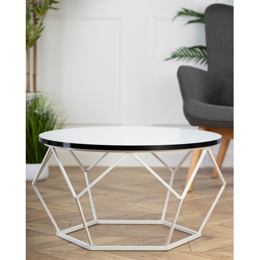 Koffie Tafel DIAMOND 40x70 cm zwart/wit