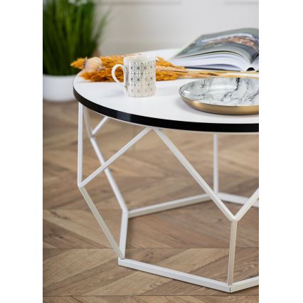 Koffie Tafel DIAMOND 40x70 cm zwart/wit