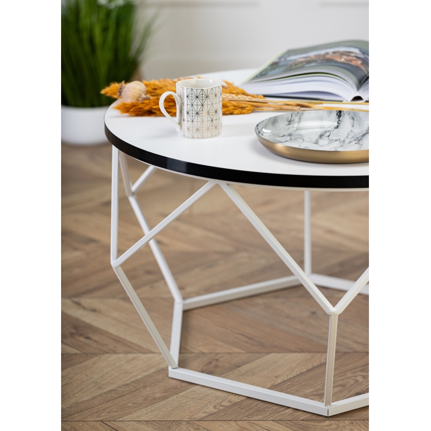 Koffie Tafel DIAMOND 40x70 cm zwart/wit