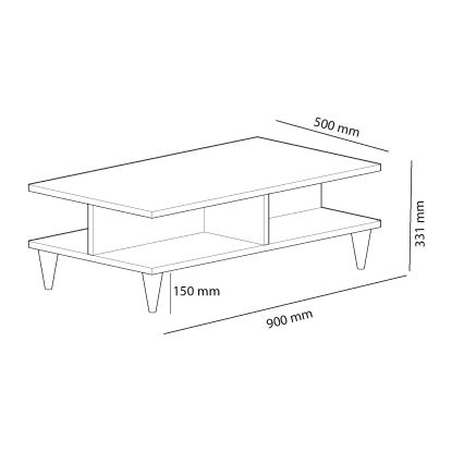 Koffie Tafel DIAMOND bruin/zwart