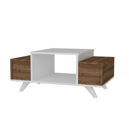 Koffie Tafel ERIBERTO 43,8x90 cm bruin/wit