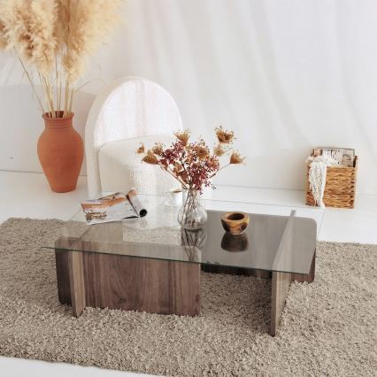 Koffie Tafel ESCAPE 30x105 cm bruin/doorzichtig