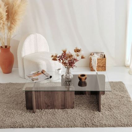 Koffie Tafel ESCAPE 30x105 cm bruin/doorzichtig