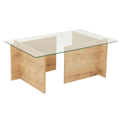 Koffie Tafel ESCAPE 40x105 cm bruin/doorzichtig