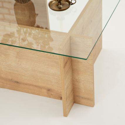 Koffie Tafel ESCAPE 40x105 cm bruin/doorzichtig