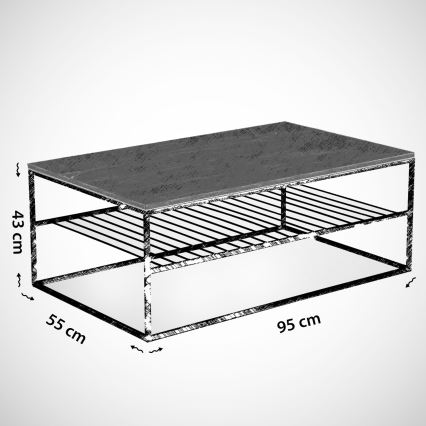 Koffie Tafel ETNA 43x95 cm zwart