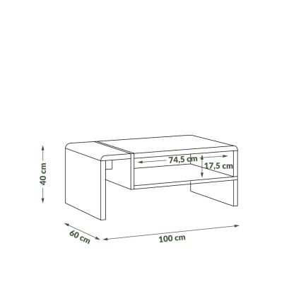 Koffie Tafel FRED antraciet/eiken artisan
