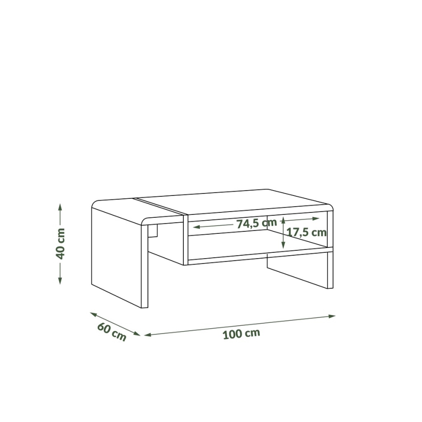 Koffie Tafel FRED antraciet/eiken artisan