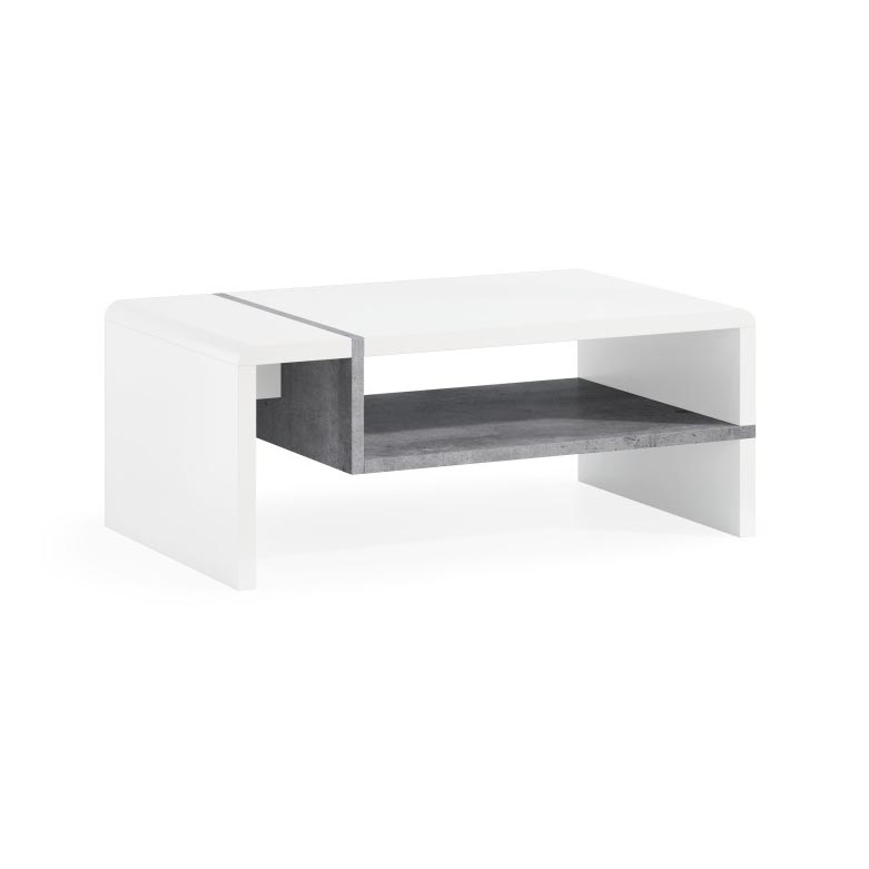 Koffie Tafel FRED wit/grijs