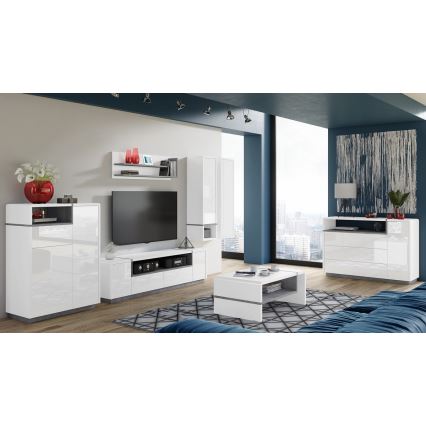 Koffie Tafel FRED wit/grijs