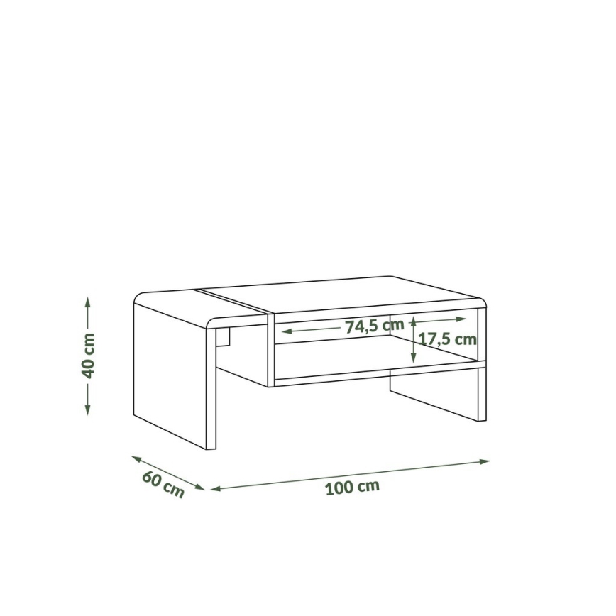 Koffie Tafel FRED wit/grijs