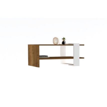 Koffie Tafel GAYE 35x80 cm bruin/wit