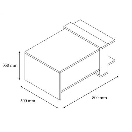 Koffie Tafel GAYE 35x80 cm bruin/wit