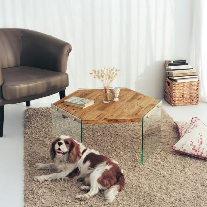 Koffie Tafel HEXAGON 35x80 cm dennen