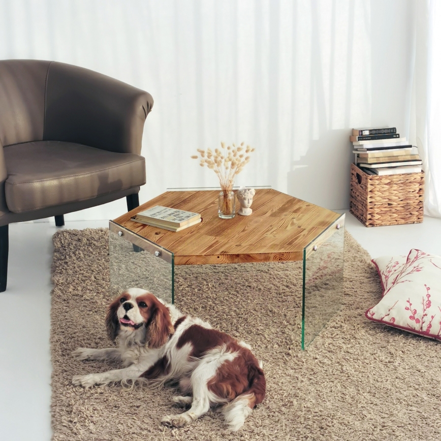 Koffie Tafel HEXAGON 35x80 cm dennen