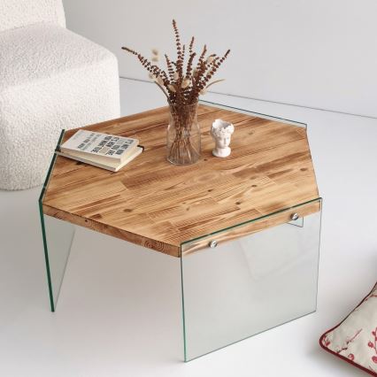 Koffie Tafel HEXAGON 35x80 cm dennen