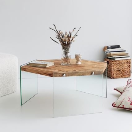 Koffie Tafel HEXAGON 35x80 cm dennen