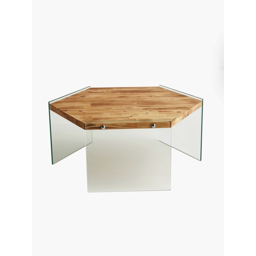 Koffie Tafel HEXAGON 35x80 cm dennen