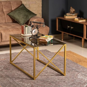 Koffie Tafel ILIOMAR 46,6x94 cm goud/zwart