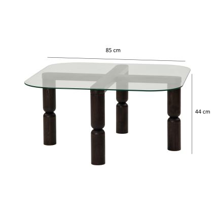 Koffie Tafel KEI 40x80 cm bruin/doorzichtig