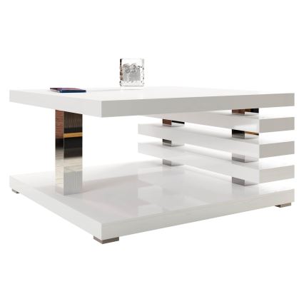 Koffie Tafel KYOTO 31x60 cm glanzend wit