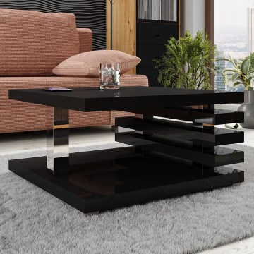 Koffie Tafel KYOTO 31x60 cm glanzend zwart