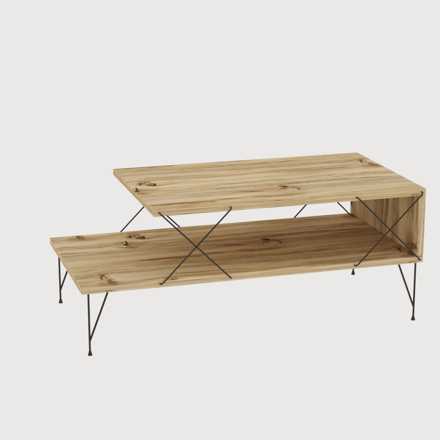 Koffie Tafel LOIRE 40x100 cm beige/zwart