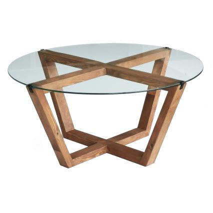 Koffie Tafel LOTUS 35x75 cm bruin/doorzichtig