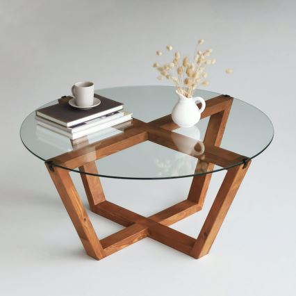 Koffie Tafel LOTUS 35x75 cm bruin/doorzichtig