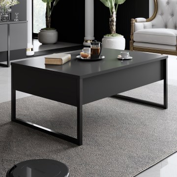 Koffie Tafel LUXE 40x90 cm antraciet/zwart