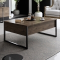 Koffie Tafel LUXE 40x90 cm walnoot/zwart