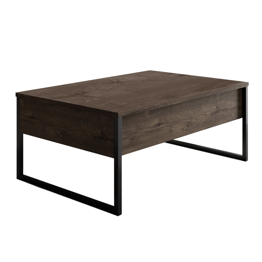 Koffie Tafel LUXE 40x90 cm walnoot/zwart