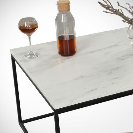 Koffie Tafel MARMO 43x95 cm zwart/wit