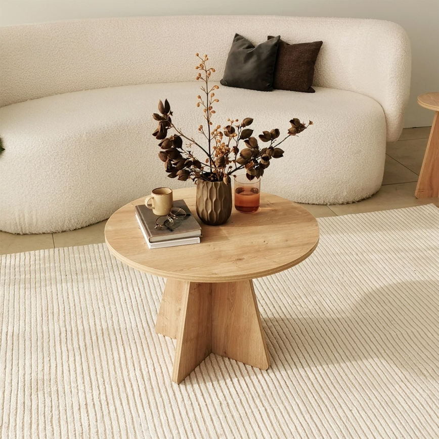 Koffie Tafel MUSHROOM 40x60 cm saffier eiken