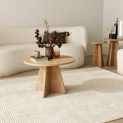 Koffie Tafel MUSHROOM 40x60 cm saffier eiken