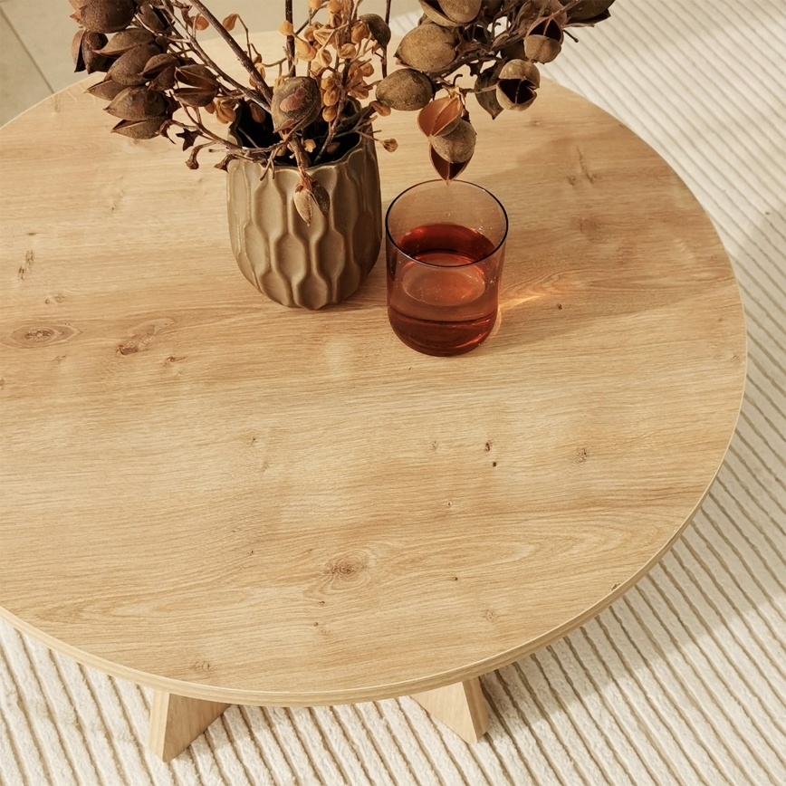 Koffie Tafel MUSHROOM 40x60 cm saffier eiken