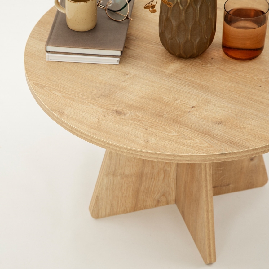Koffie Tafel MUSHROOM 40x60 cm saffier eiken