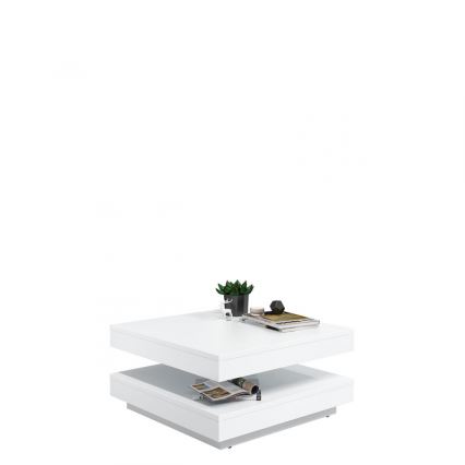 Koffie Tafel NENANI 34x70 cm wit/eiken wotan
