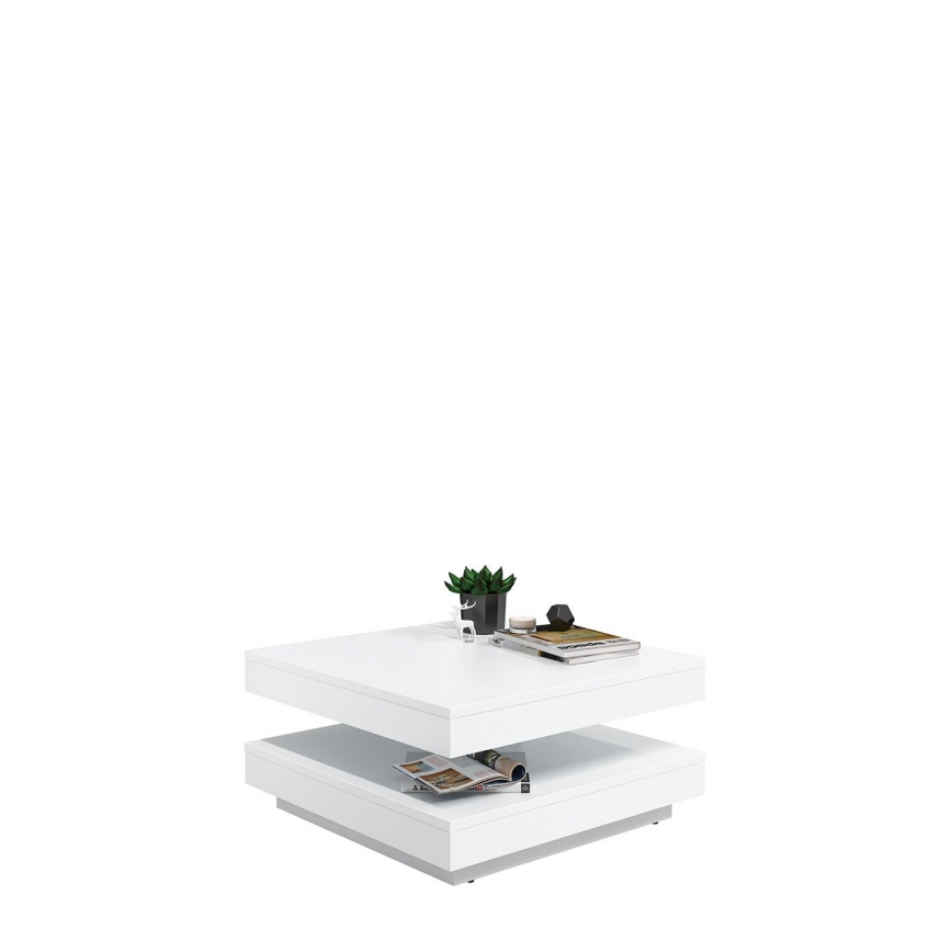 Koffie Tafel NENANI 34x70 cm wit/eiken wotan