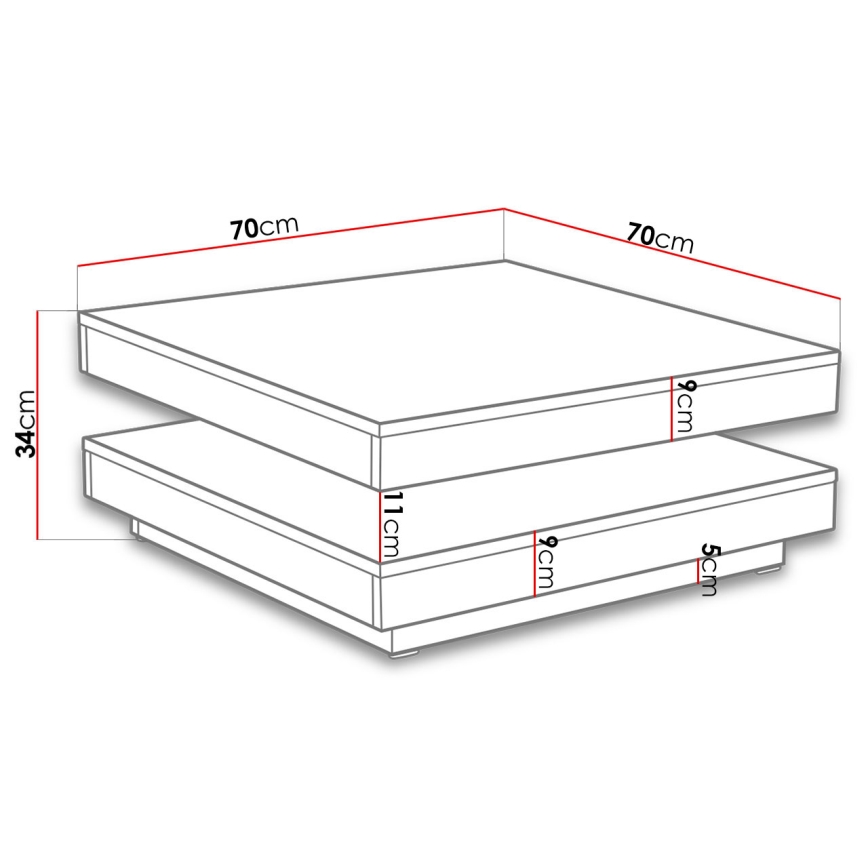 Koffie Tafel NENANI 34x70 cm wit