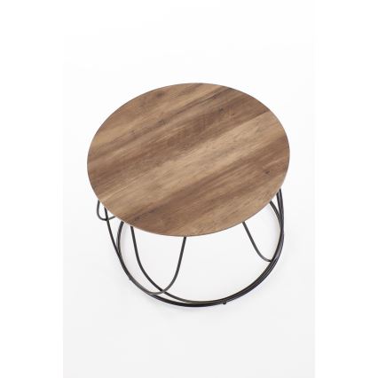 Koffie Tafel NUBIRA 41x60 cm zwart/bruin