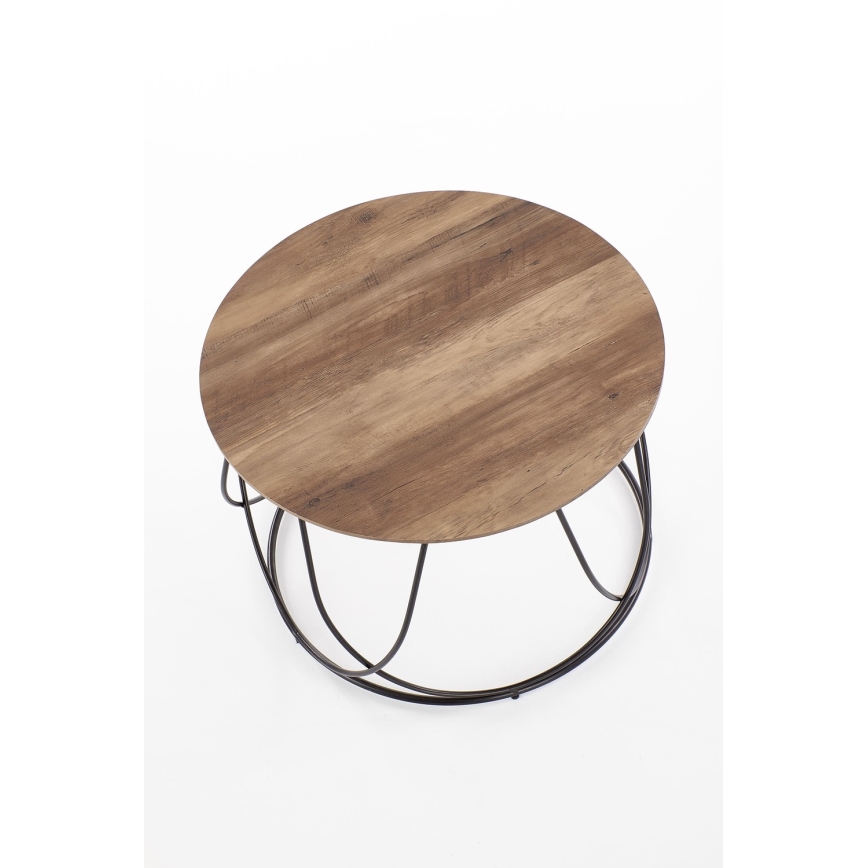 Koffie Tafel NUBIRA 41x60 cm zwart/bruin